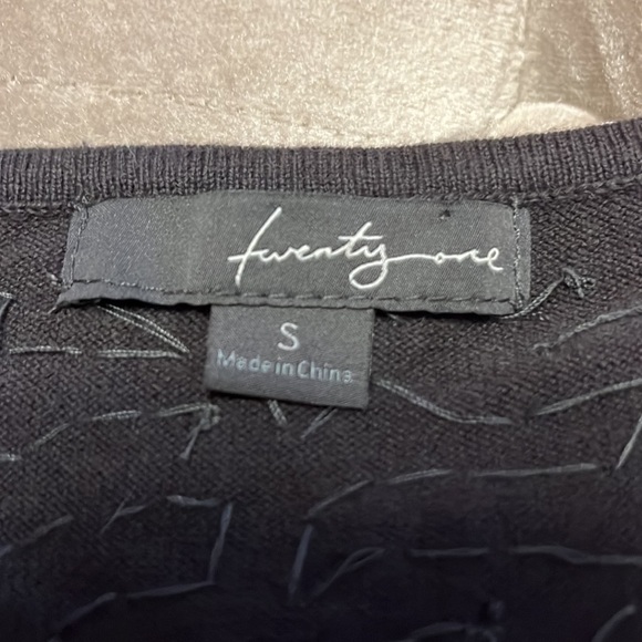 Charcoal gray soft short cardigan sweater with sequins and beads, small - Picture 12 of 12